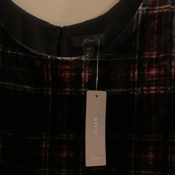 NWT J. Crew Velvet Tartan Plaid Tank Top - Picture 5 of 7